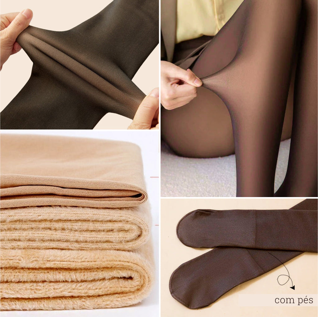 Meia Calça de Lã Translúcida (Tamanho único)