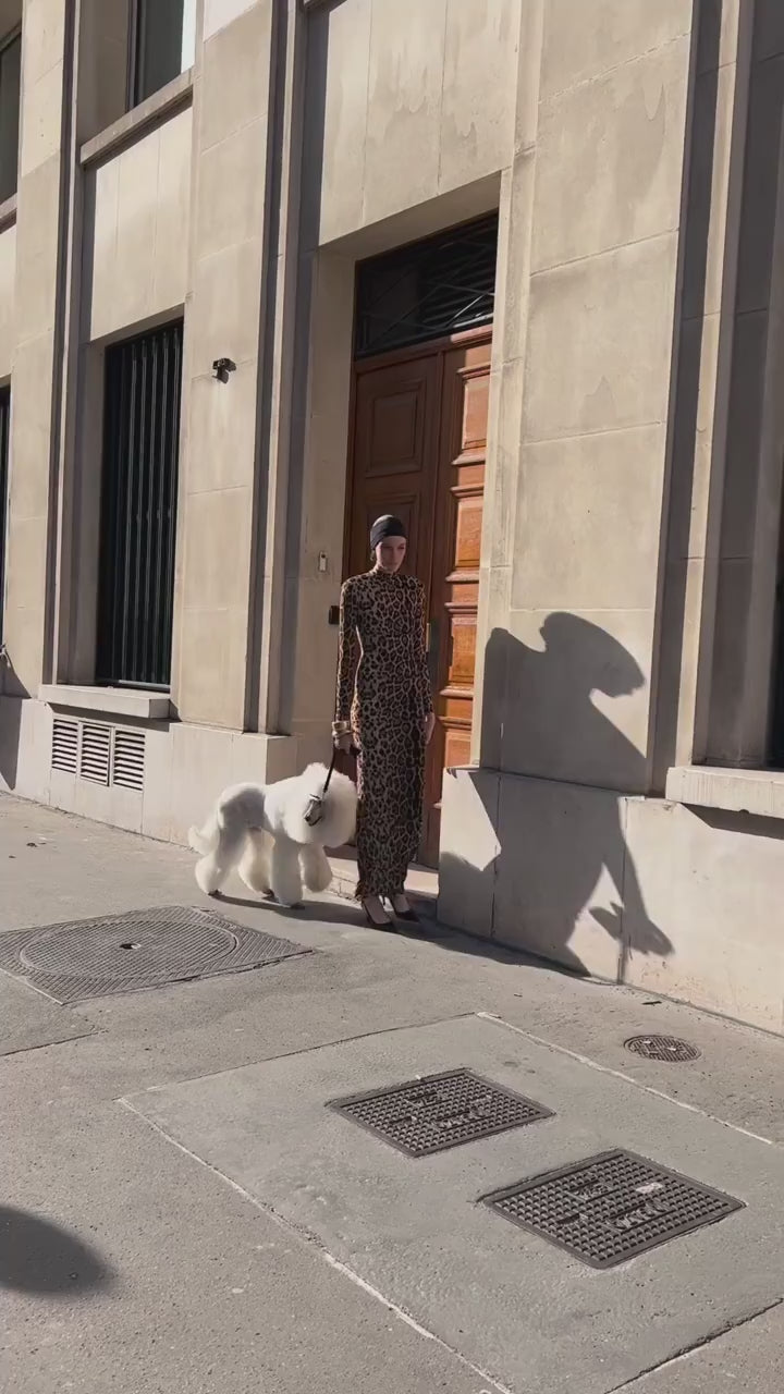 Vestido Leopardo Carol TRANSPARENTE - Pronta Entrega